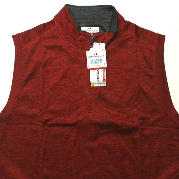 Grand Slam Water-Repellent Golf Vest - Red - L - Picture 2 of 4